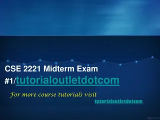 CSE 2221 Midterm Exam #1/tutorialoutletdotcom
