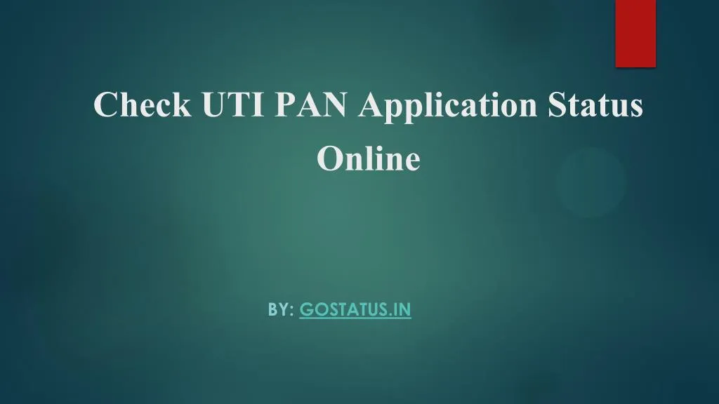 check uti pan application status online