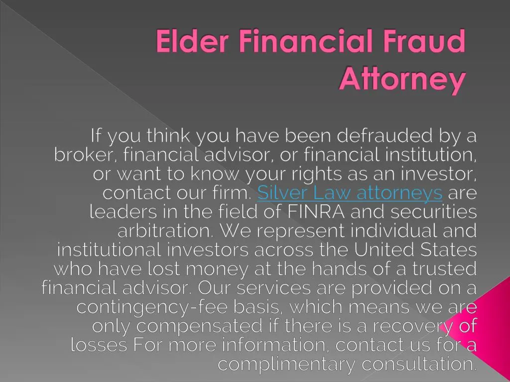 elder financial fraud attorney