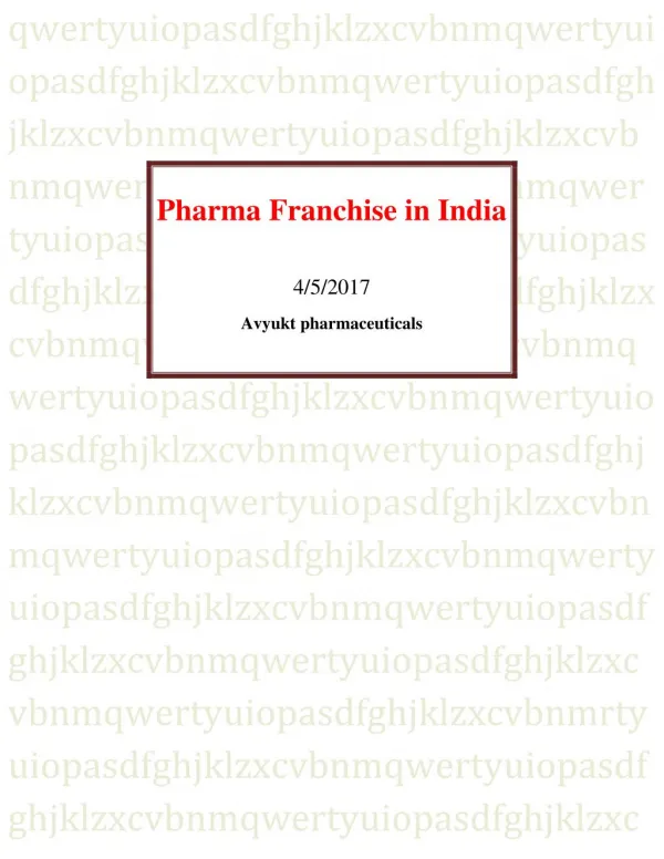 Pharma Franchise in India
