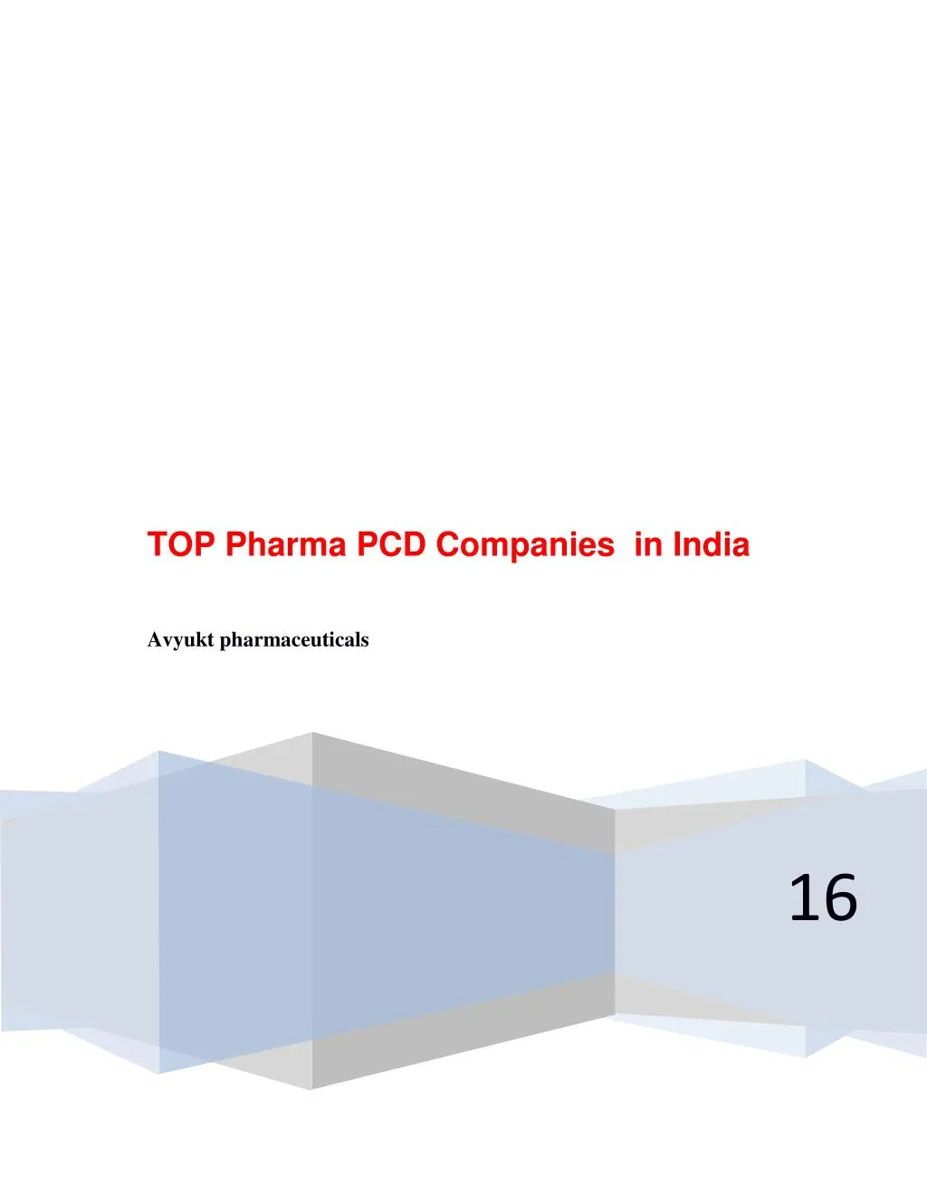 top pharma pcd companies in india