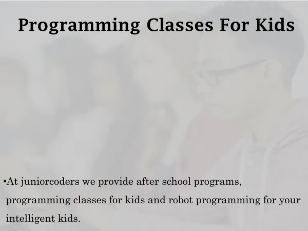 Programming Classes For Kids - juniorcoders.ca