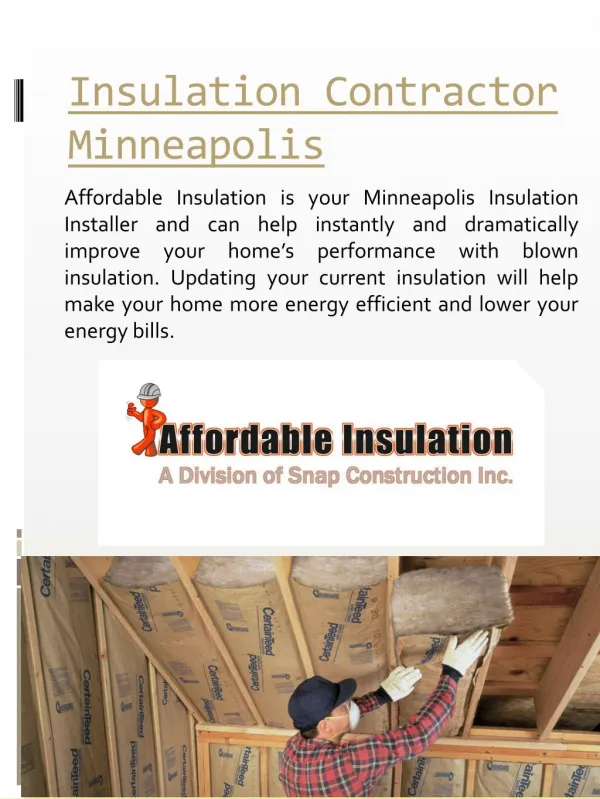Insulation Installer Minneapolis