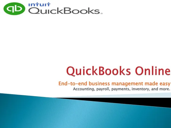 QuickBooks Online Overview