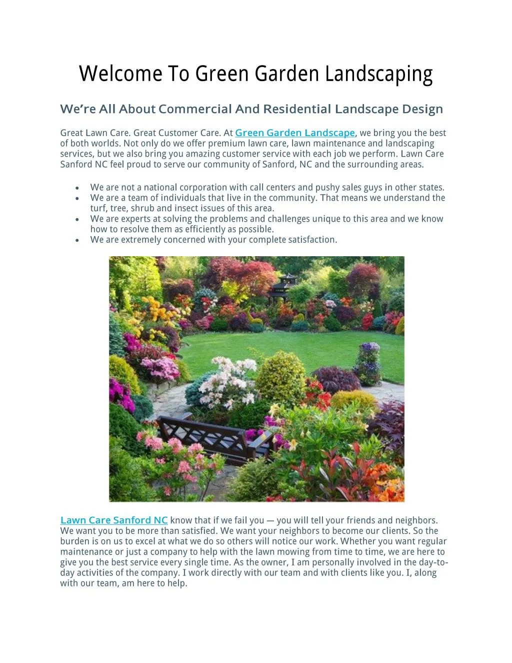 welcome to green garden landscaping