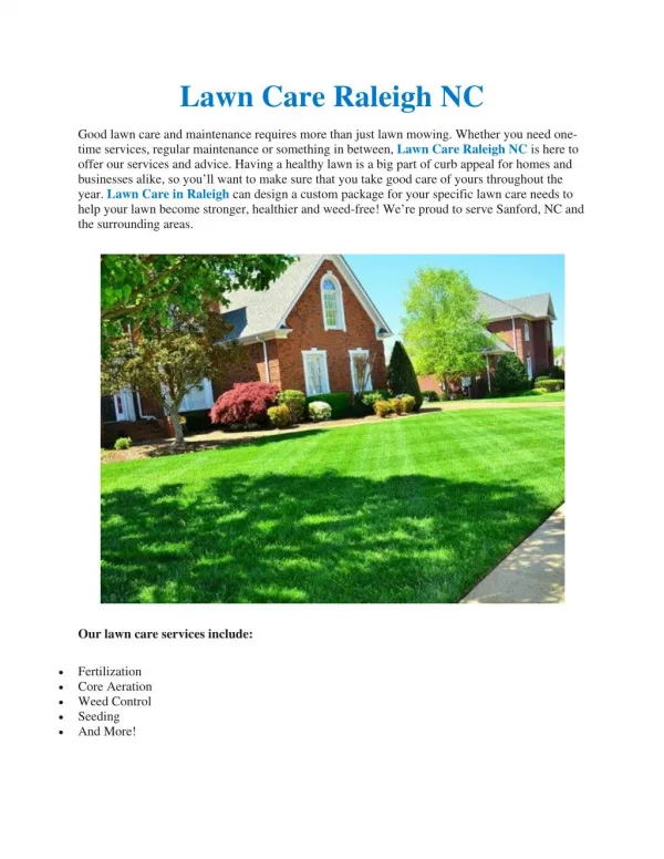 Lawn Care Raleigh NC