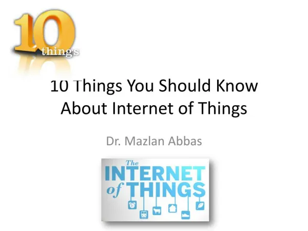 10 things you should know about the Internet of Things