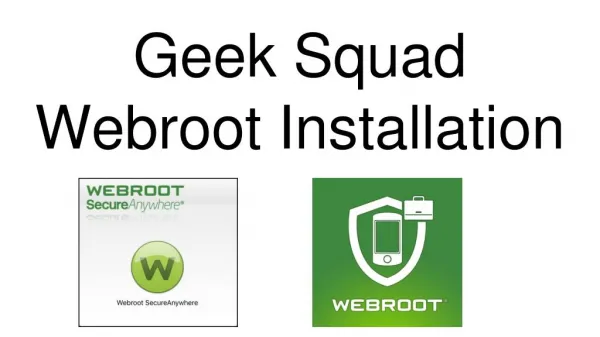 Geek Squad Webroot Installation