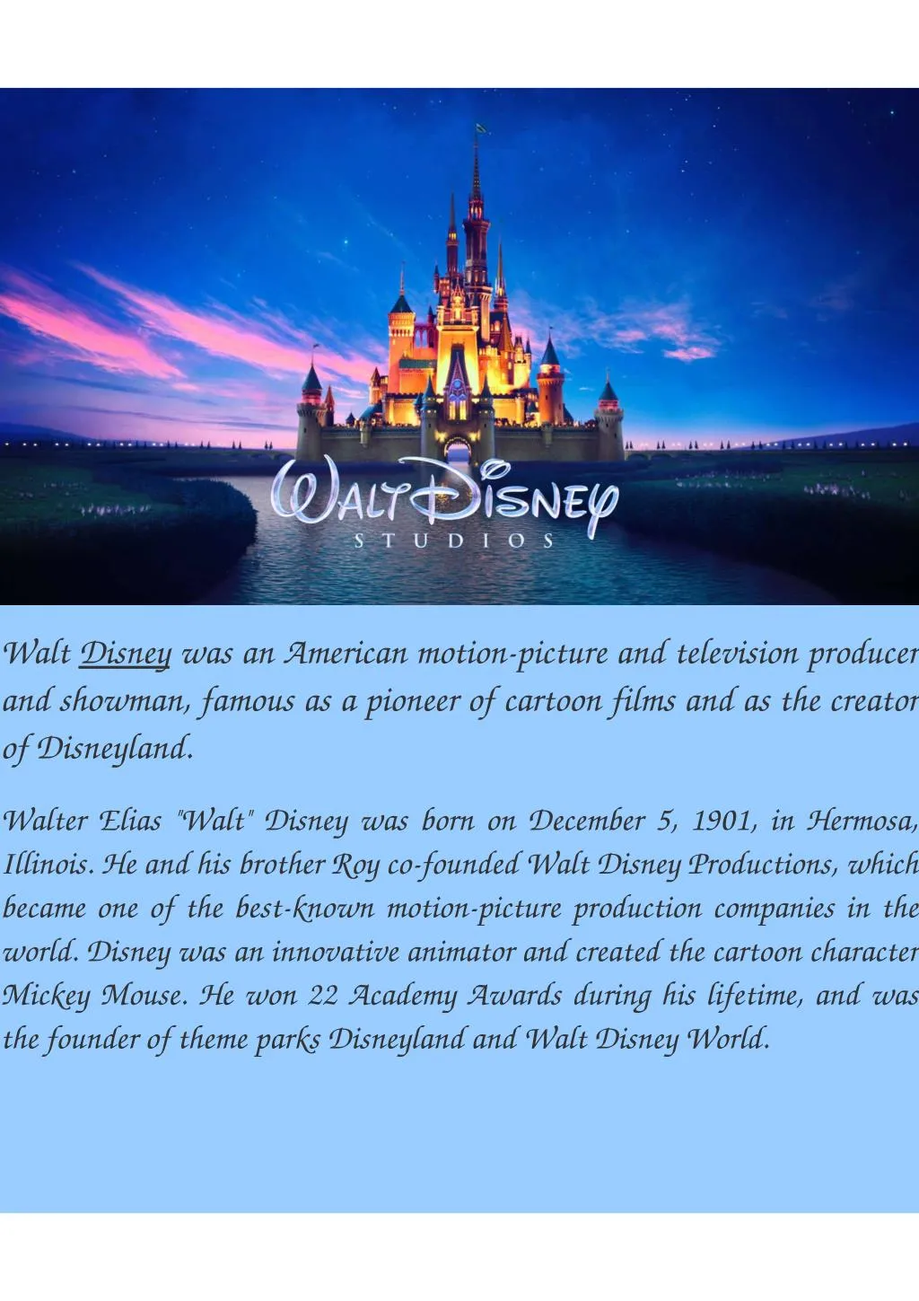 walt disney was an american motion picture