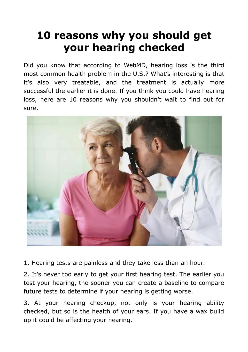 10 reasons why you should get your hearing checked