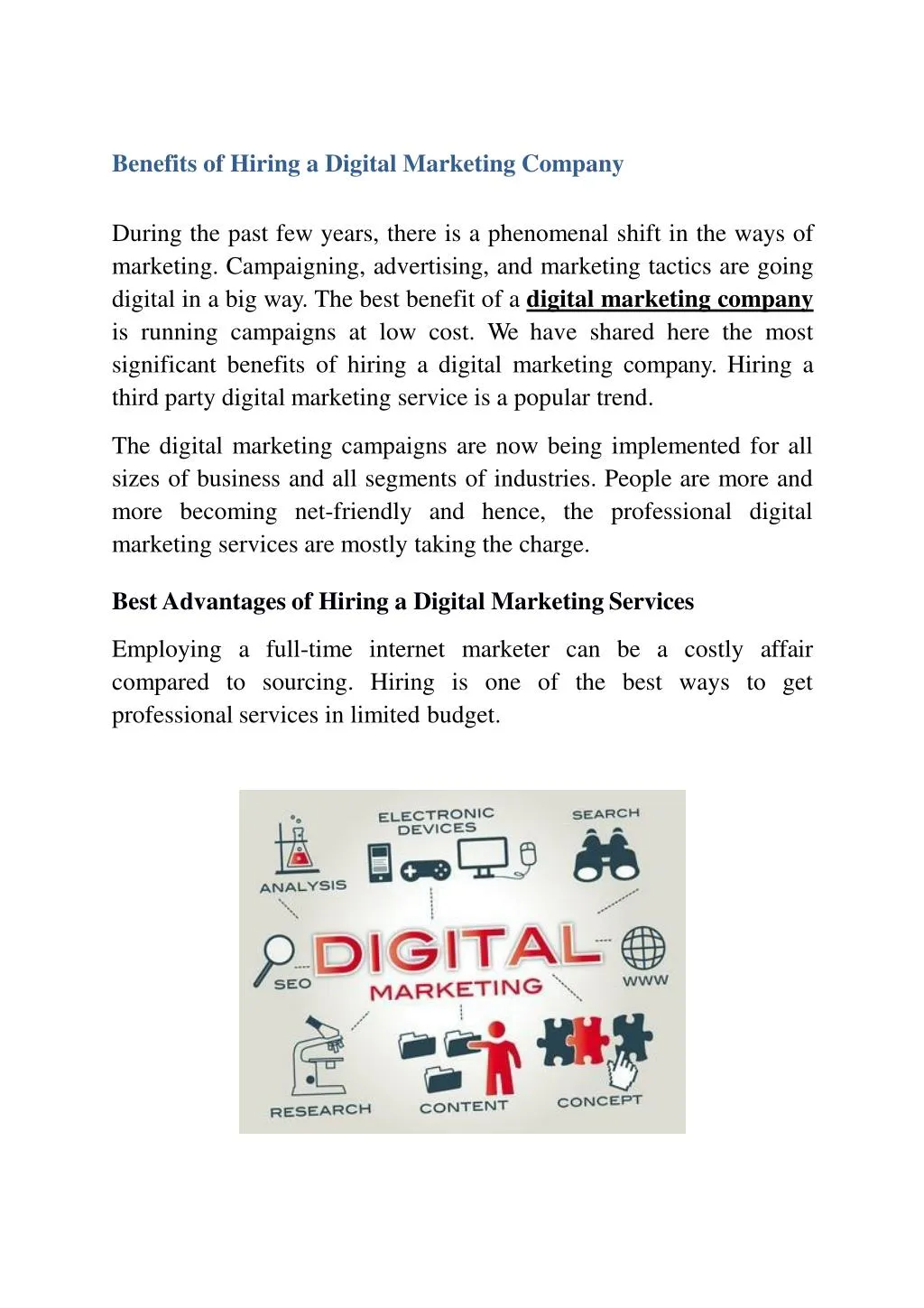 benefits of hiring a digital marketing company