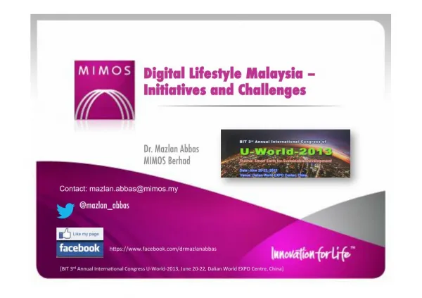Digital Lifestyle Malaysia - Initiatives and Challenges