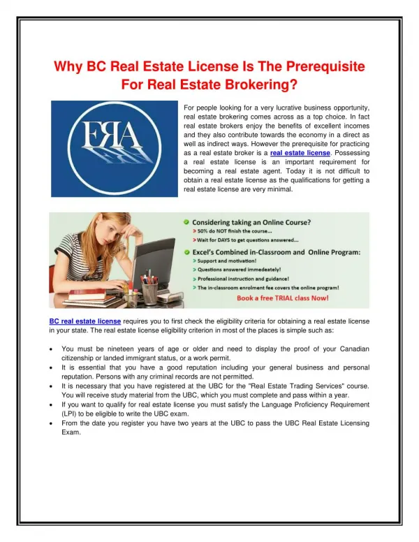 BC Real Estate License