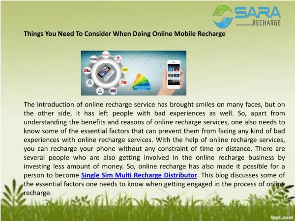 Important Point For Online Recharge | Sara Recharge