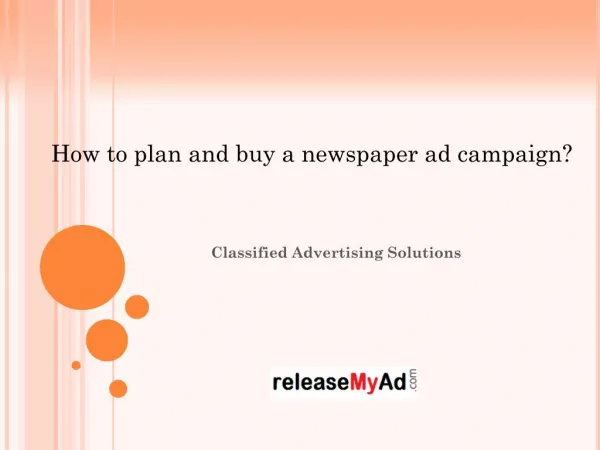 Planning Your Newspaper Advertising Campaign.