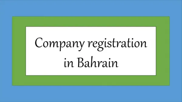 Company registration in Bahrain