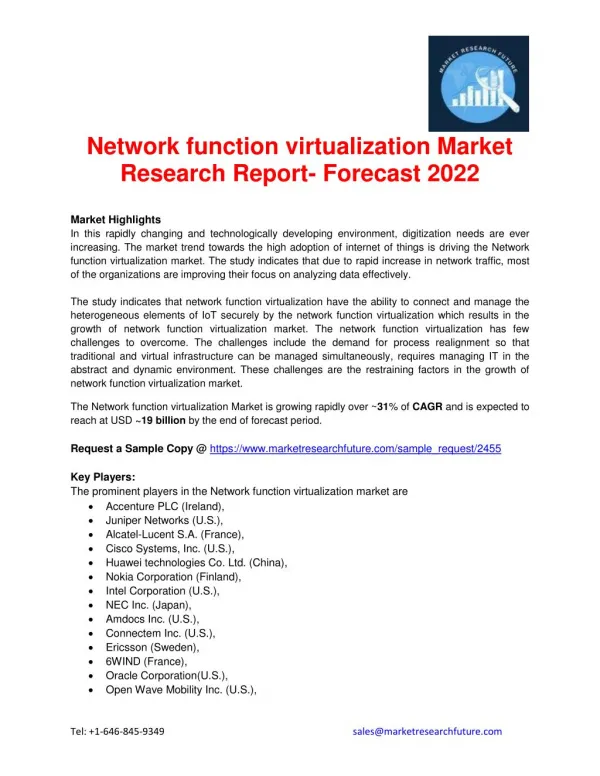 Network function virtualization Market Research Report- Forecast 2022