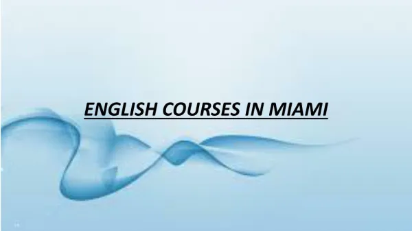 English Courses In Miami
