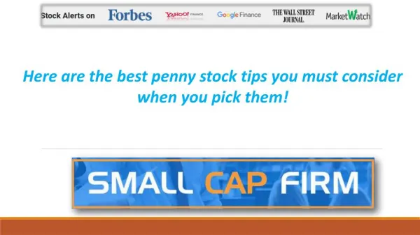 Here are the best penny stock tips you must consider when you pick them!