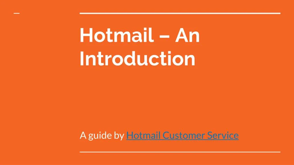 hotmail an introduction