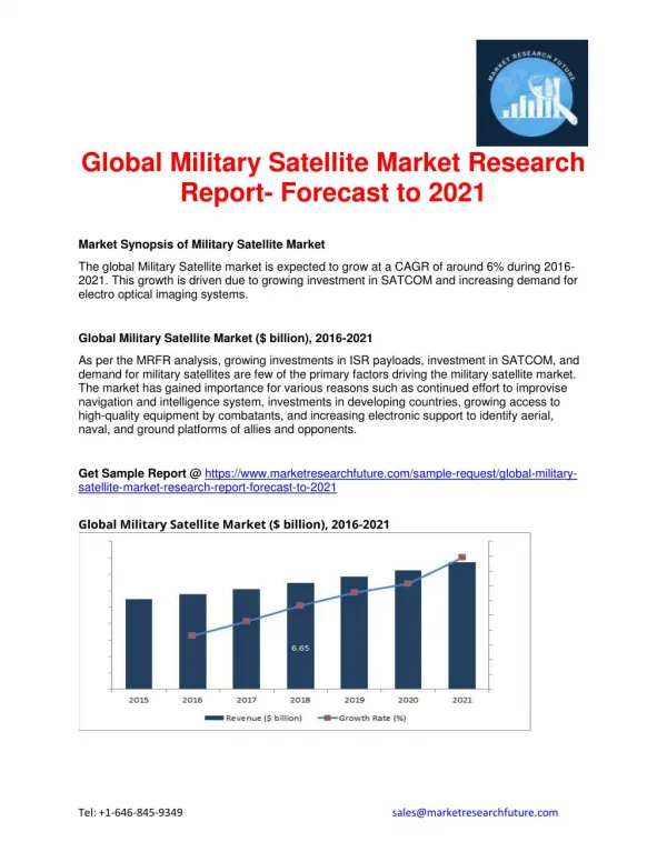 Global Military Satellite Market Research Report- Forecast to 2021