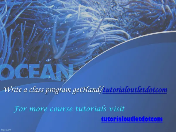 Write a class program getHand/tutorialoutletdotcom