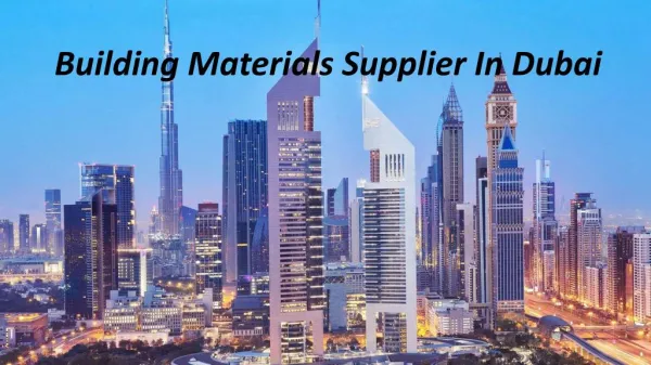 Building Materials Supplier In Dubai