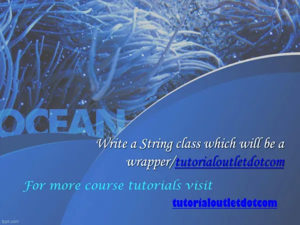 Write a String class which will be a wrapper/tutorialoutletdotcom