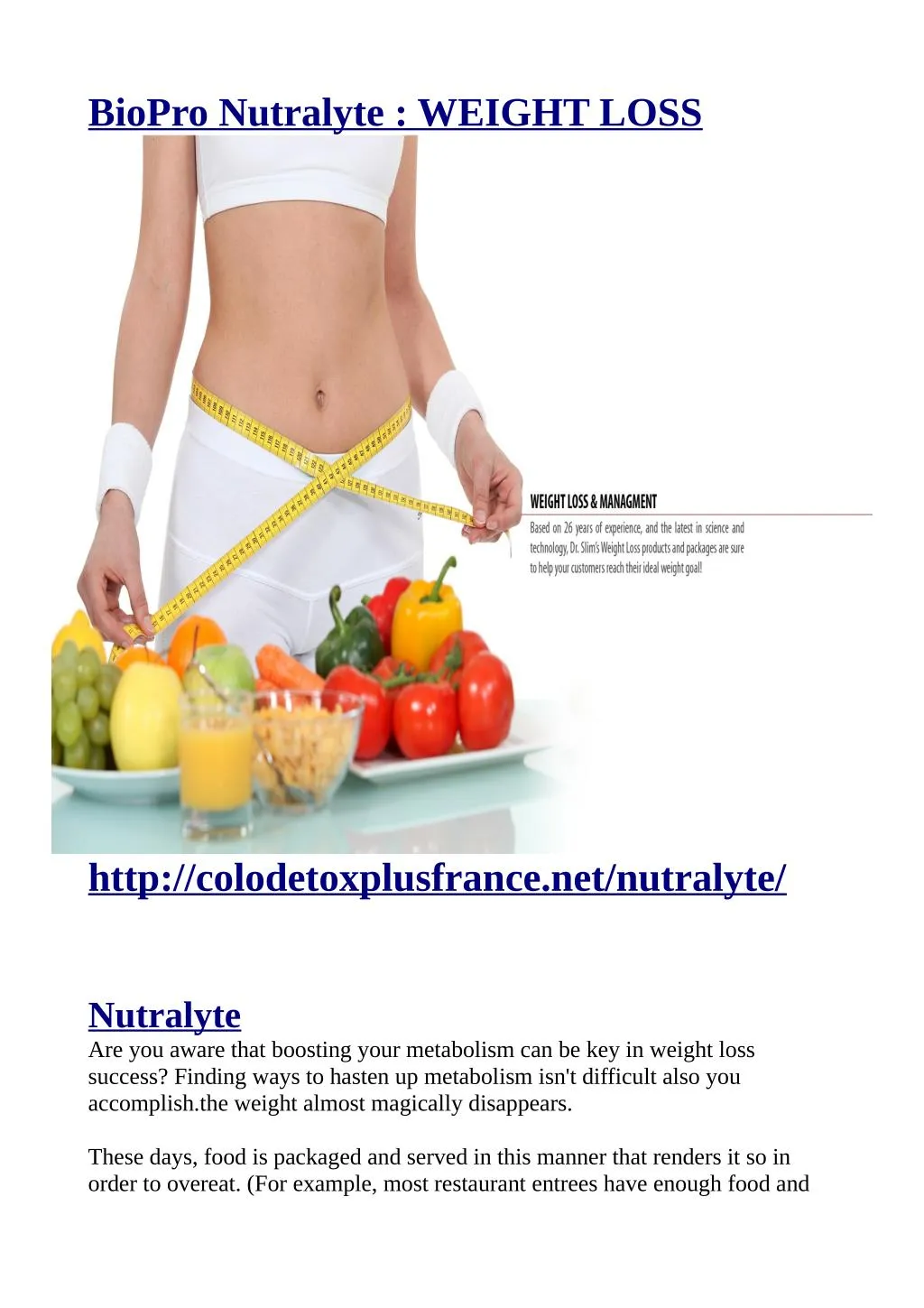 biopro nutralyte weight loss