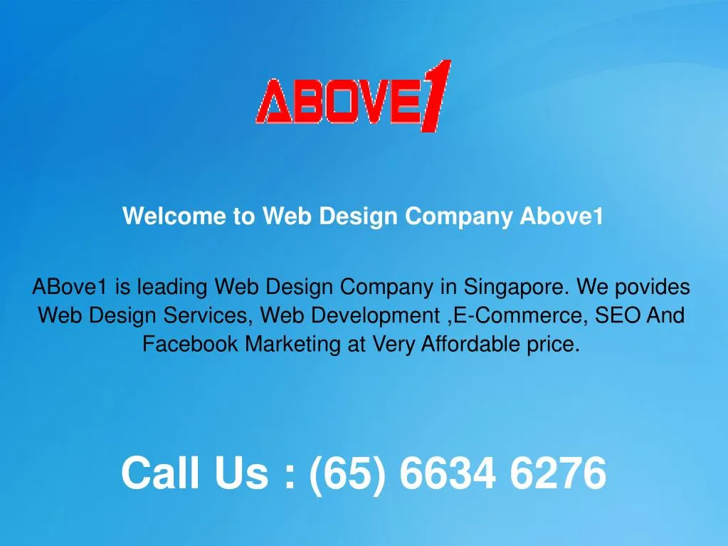 welcome to web design company above1