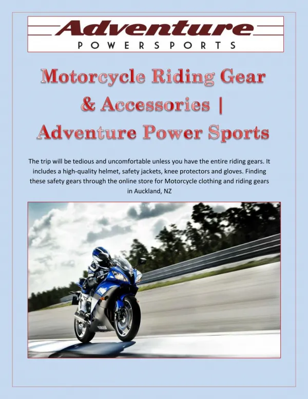 Motorcycle Riding Gear & Accessories | Adventure Power Sports
