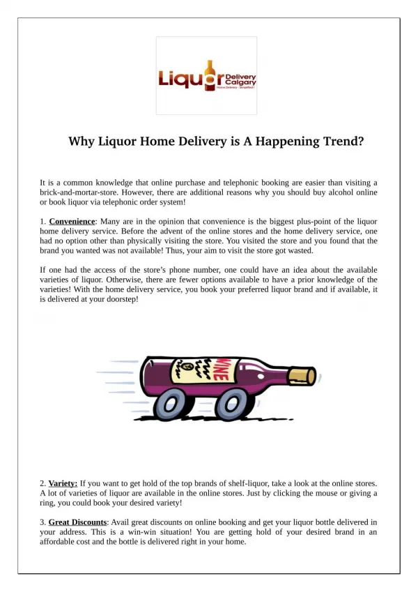 Why Liquor Home Delivery is A Happening Trend?