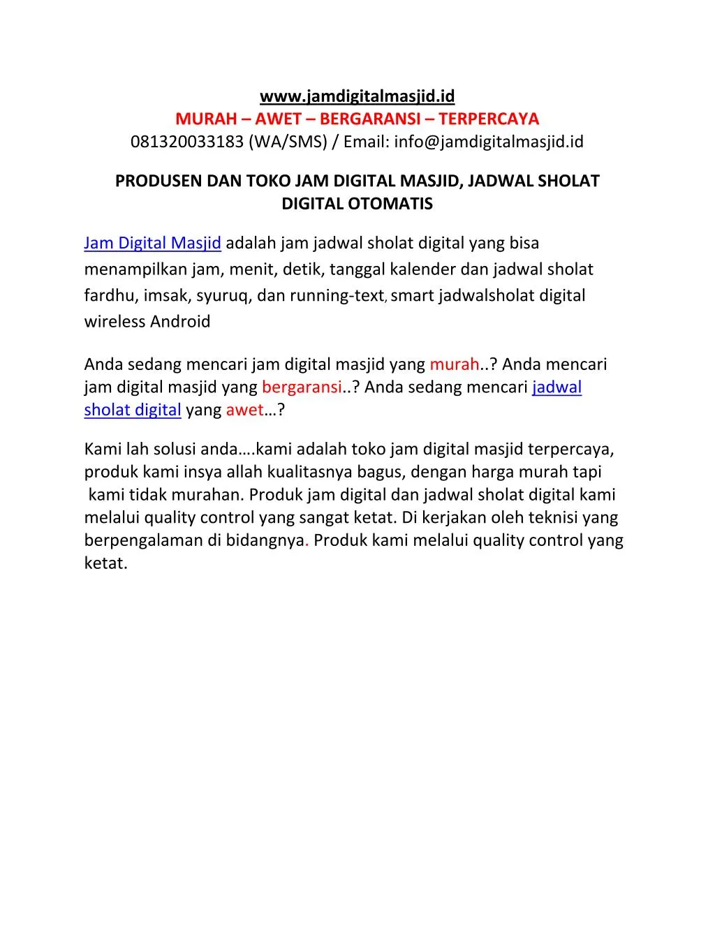 www jamdigitalmasjid id murah awet bergaransi