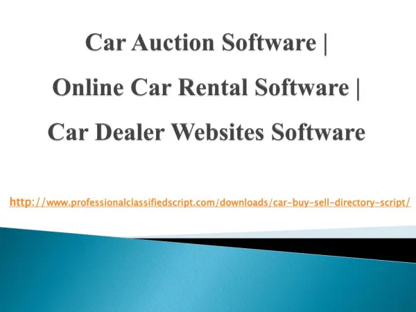 Car auction software | online car rental software | car dealer websites software