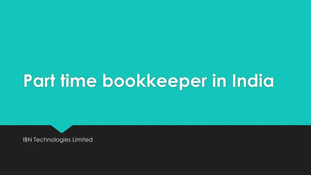 part time bookkeeper in india