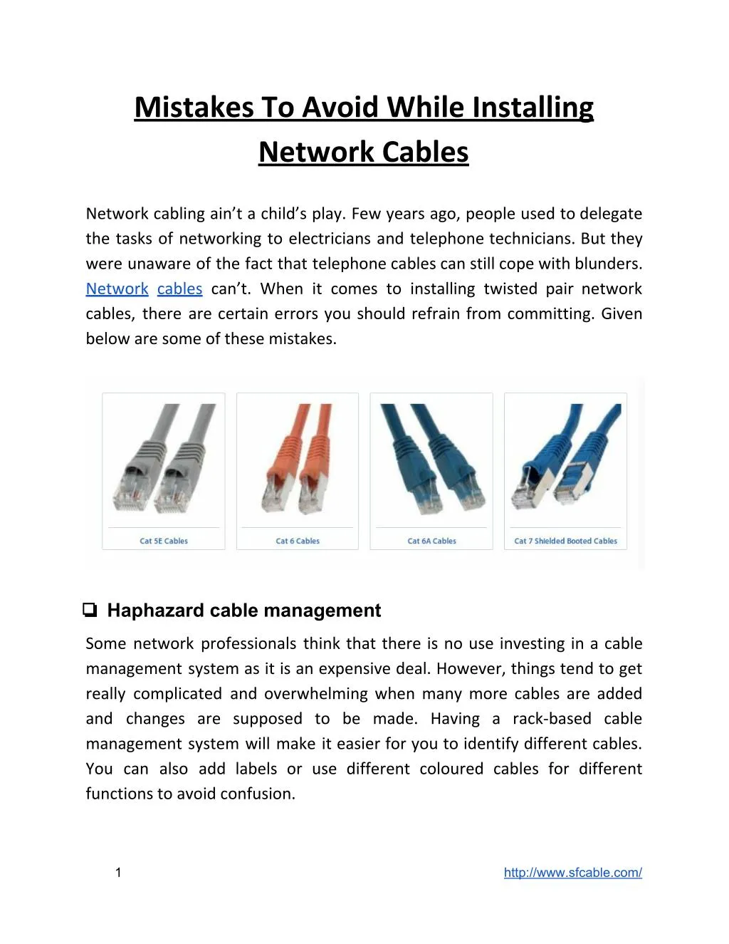 mistakes to avoid while installing network cables