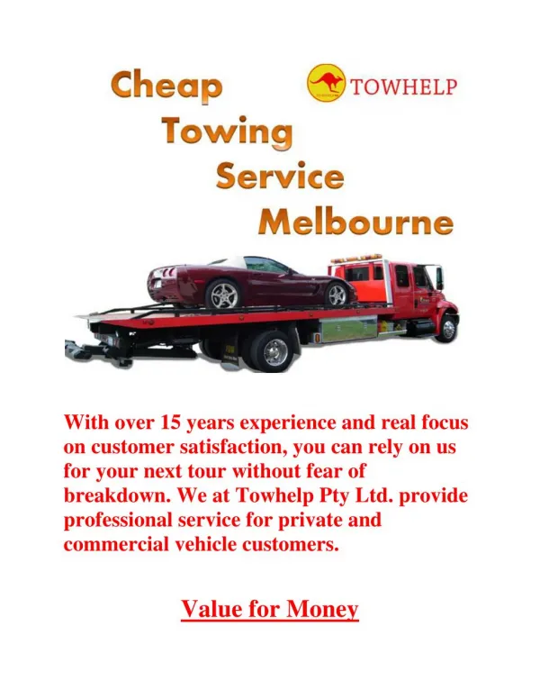 Cheap towing service Melbourne