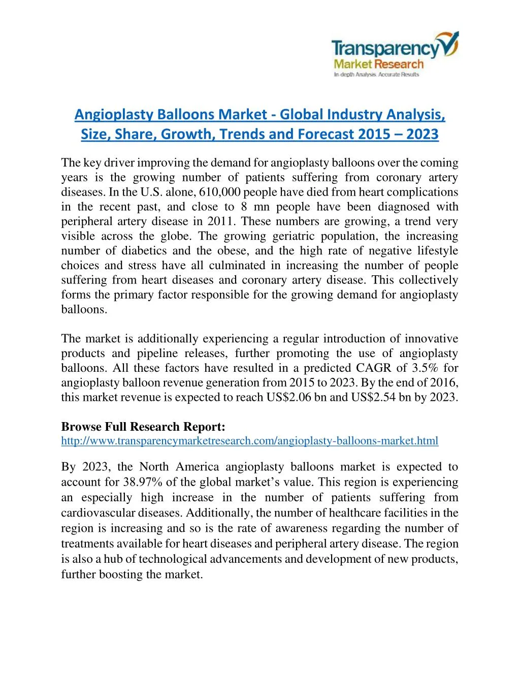 angioplasty balloons market global industry