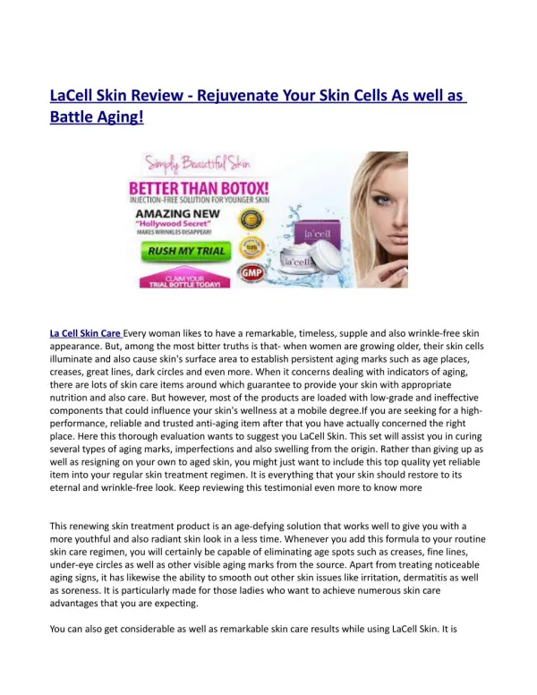 La Cell Skin Care Pricing & Return Plan?