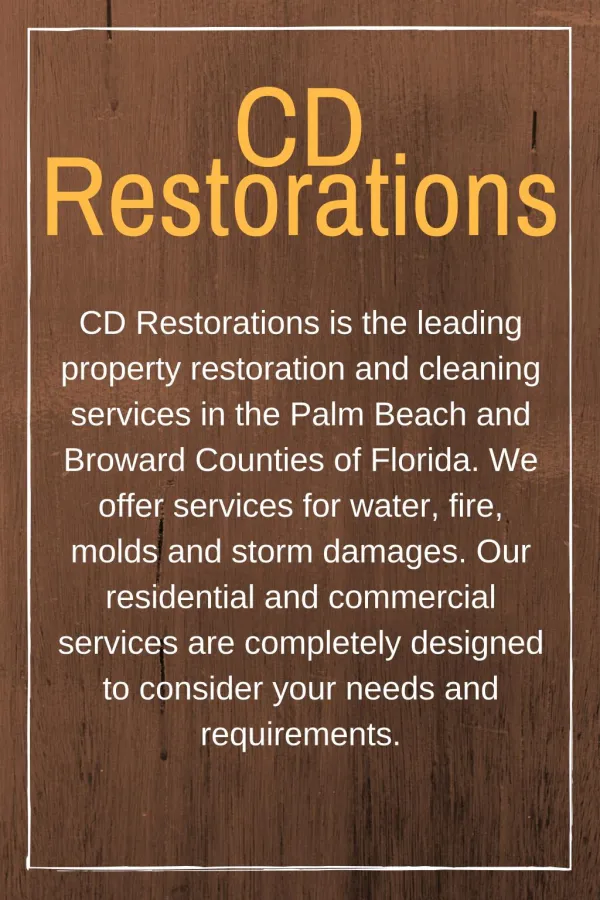 Water extraction Boca Raton - CD Restorations