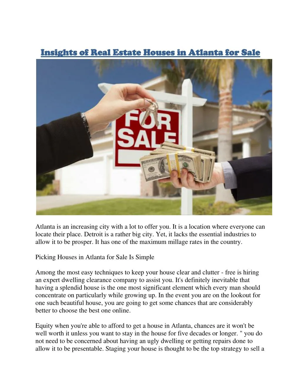 insights of real estate houses in atlanta