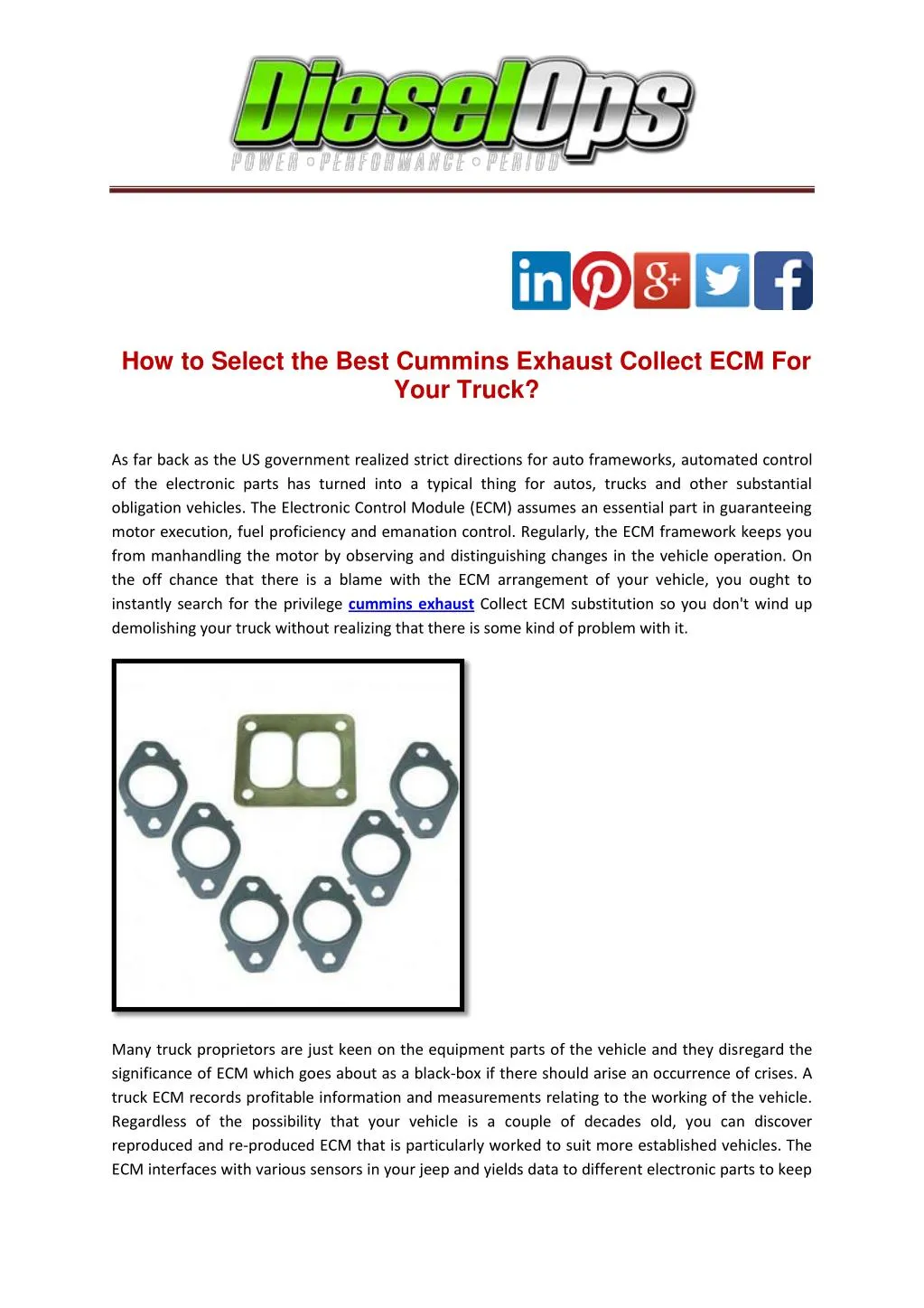 how to select the best cummins exhaust collect