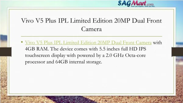 Vivo V5 Plus IPL Limited Edition 20MP Dual Front Camera