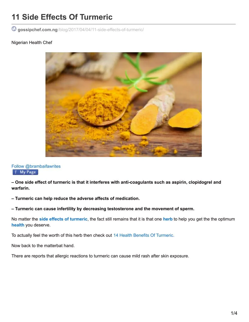 11 side effects of turmeric