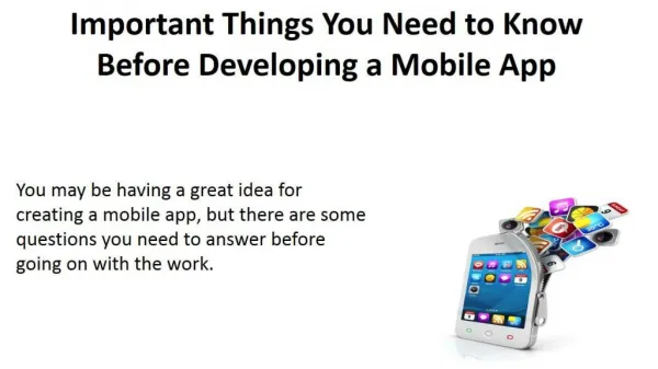 Important Things You Need to Know Before Developing a Mobile App