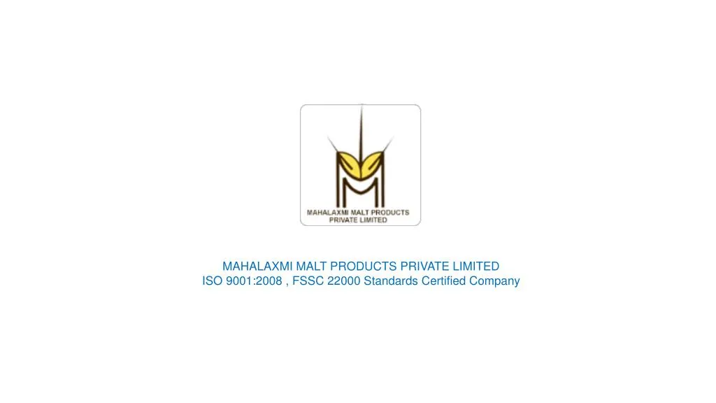 mahalaxmi malt products private limited iso 9001