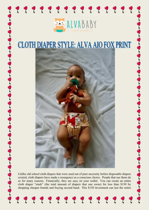 CLOTH DIAPER STYLE: ALVA AIO FOX PRINT