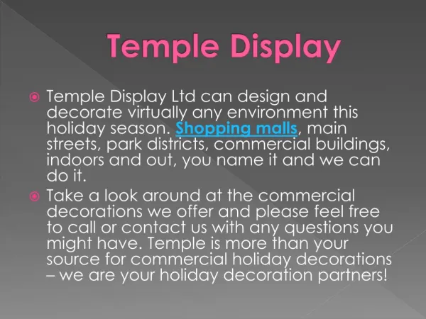 Holiday Decoration Accessories - Templedisplay.com