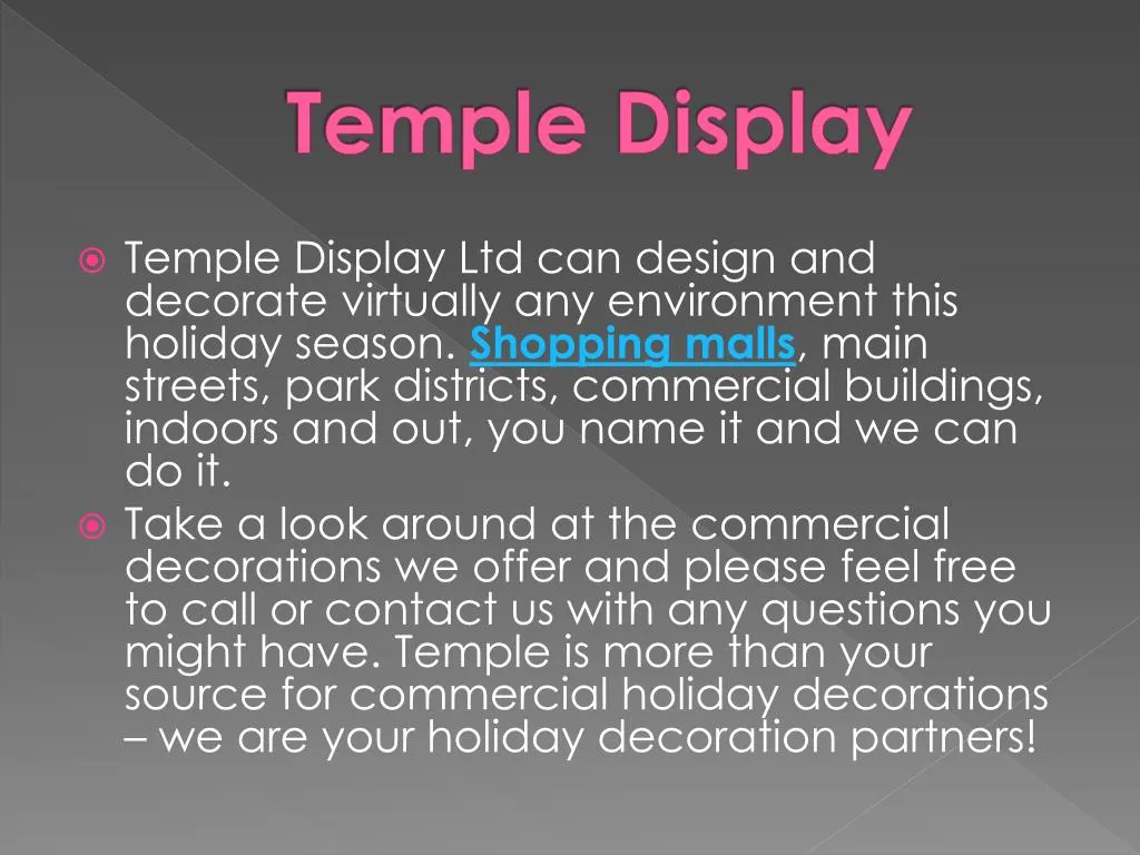 temple display