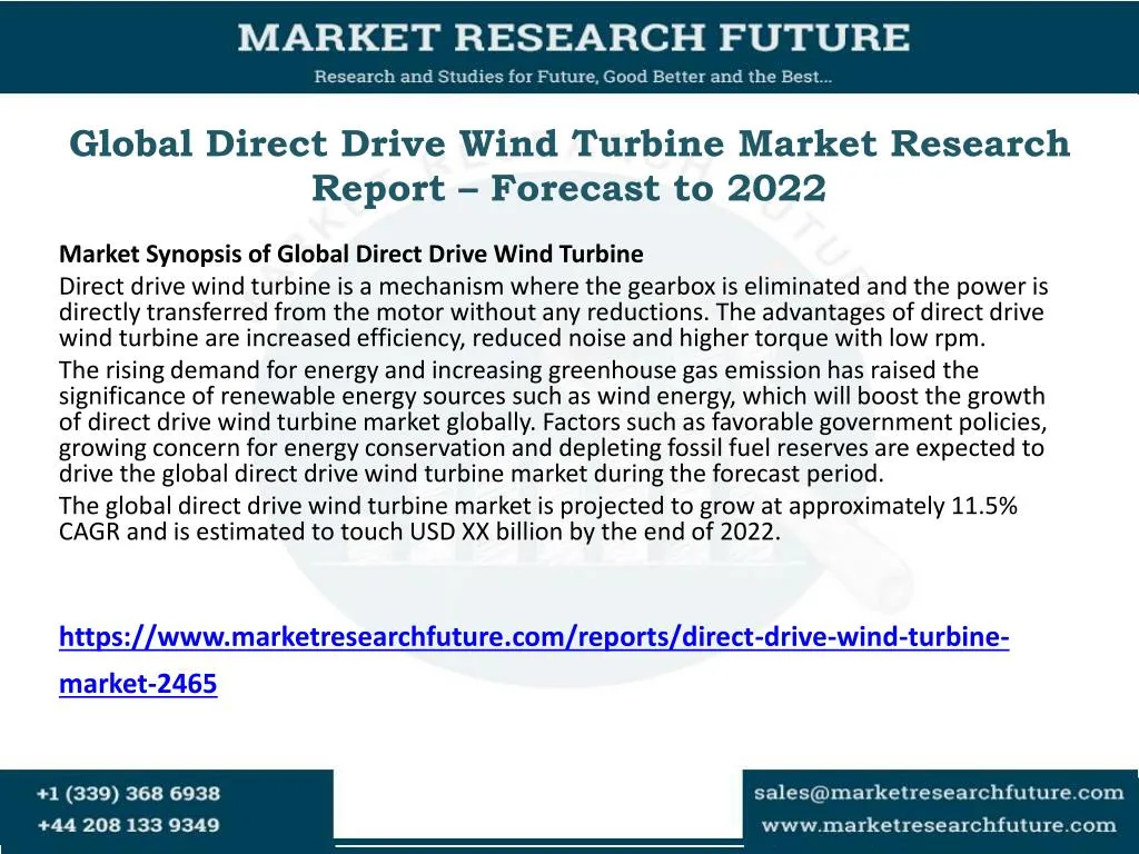 global direct drive wind turbine market research report forecast to 2022